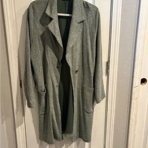 Anthropologie Green Trench Coat